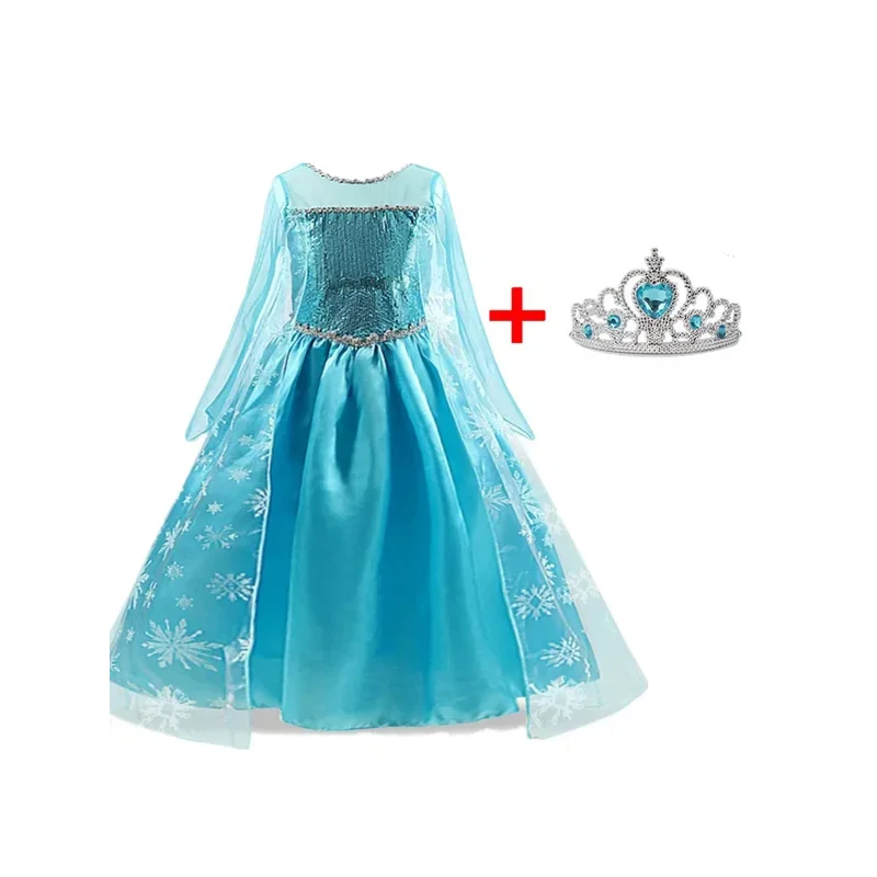 Costumes de princesse Elsa pour filles, vêtements de fête d'Halloween, cosplay pour enfants, reine des neiges, vêtements Kiev illage de paupières pour enfants, pli jouant, MN9