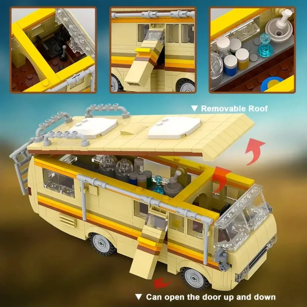 Movie Break Bad RV Car Building Blocks DIY Bus Bricks Model Van House Camper Toys Christmas Birthday Gift for Adults