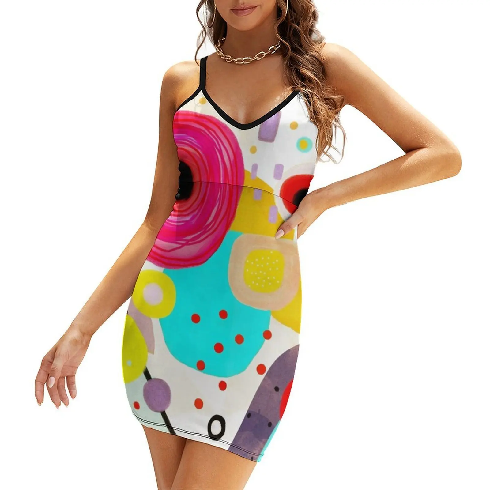 

Ruth Fitta-Schulz - Watercolour Unique Handmade Abstract Sling Dress women's elegant loose dresses summer dress womens 2025
