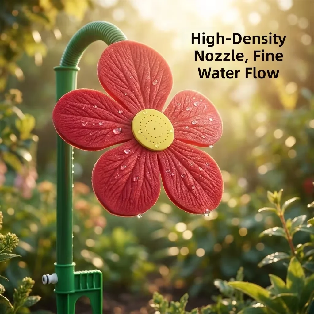 Petal-shaped Automatic Rotating Sprinkler for Household Garden Watering, Lawn Irrigation, and Outdoor Multi-functional Spray Hea