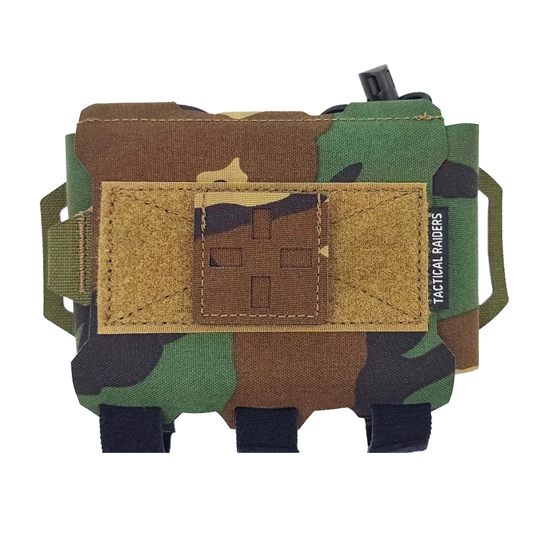 Tactical Raiders Mini Molle & Belt Individual First Aid Kit Pouch WL M81 Woodland(051788)