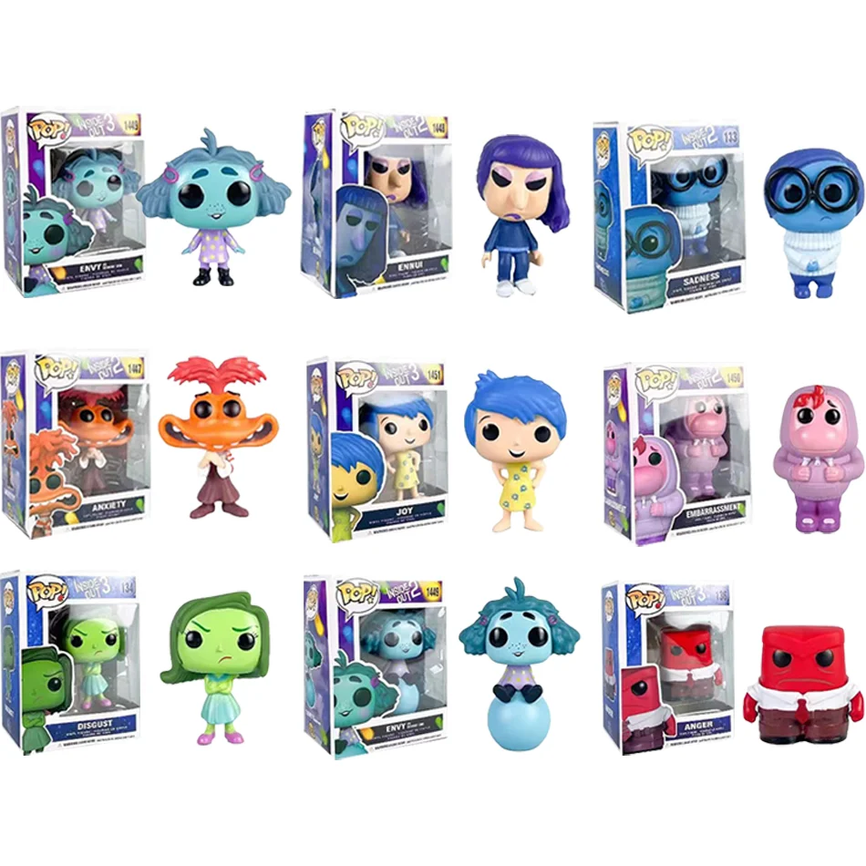 Figuras de 10cm de Anime Inside Out, juguetes de acción, película de dibujos animados, alegría, ansiedad, ira, tristeza, desgust