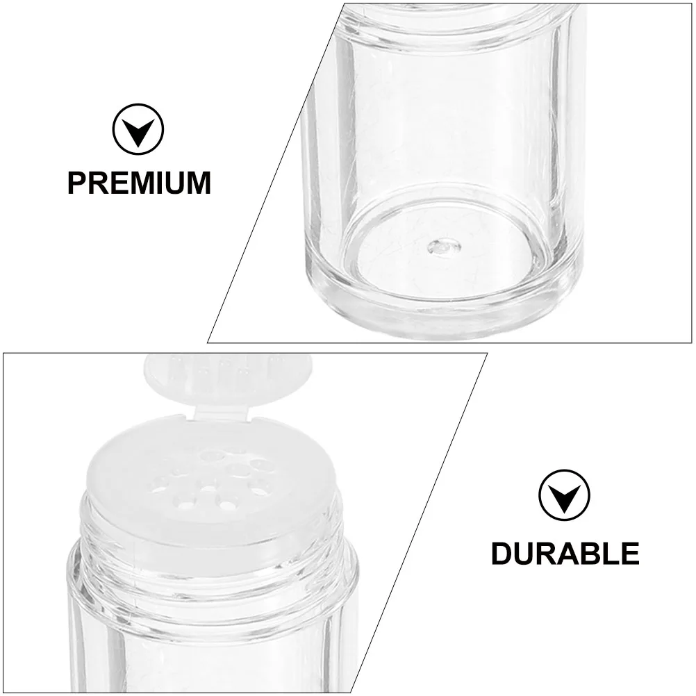 

6pcs Empty Loose Powder Bottles Refillable Powder Containers Flip Lid Open Hole Glitter Foundation Travel