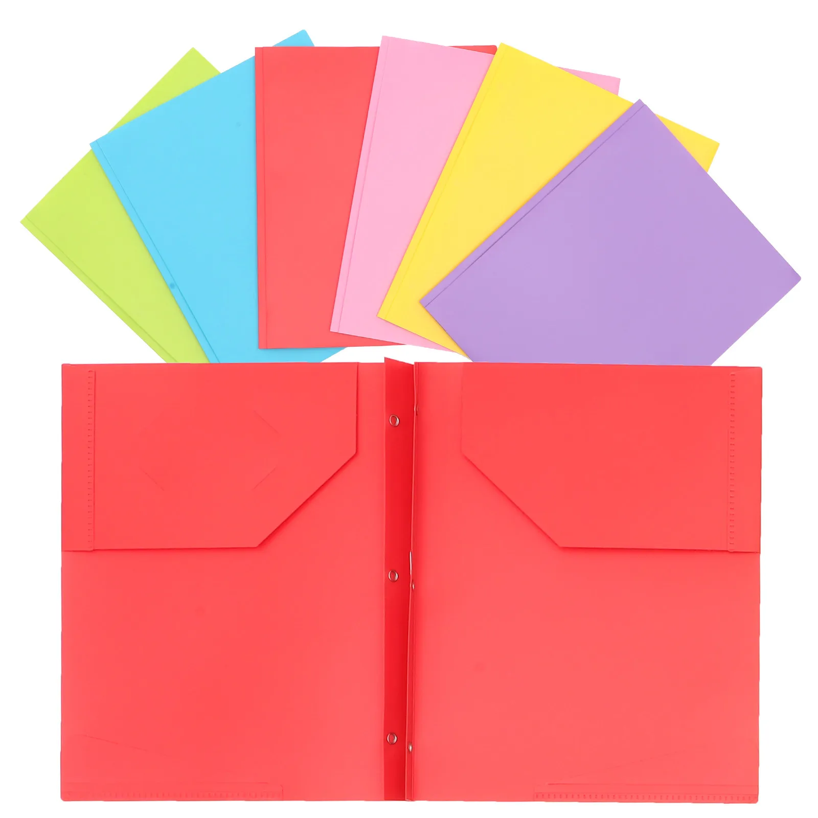 

6Pcs File Folders A4 Two Pocket Folding Office Document Folder Portable File Organizer Document Folder