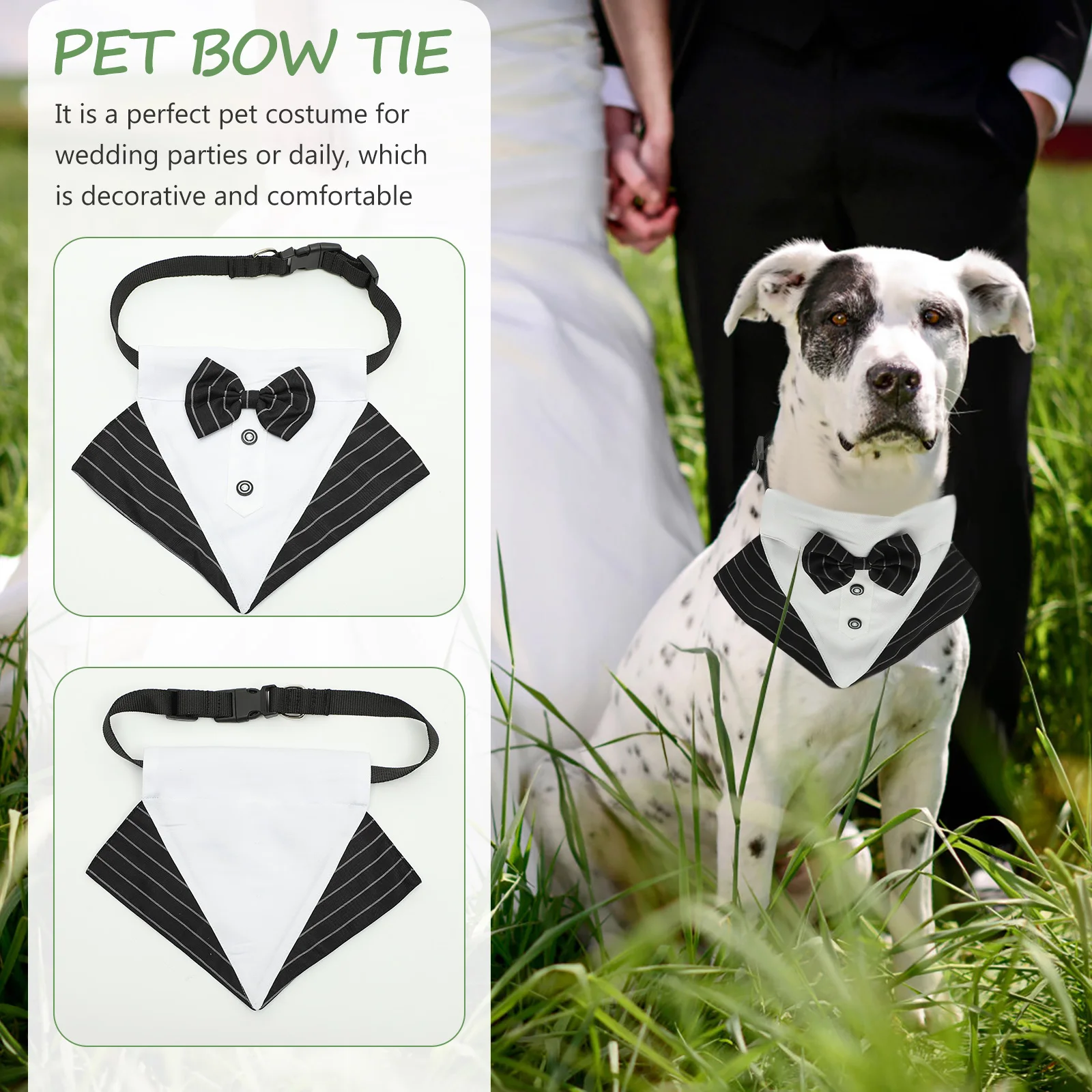 

1Set Pet Costume Decorative Dog Suit Tuxedo Comfortable Scarf for Weddings Parties Festivals Accessory Dog Costume