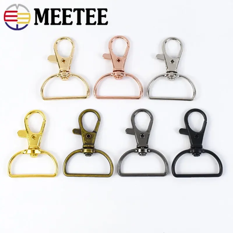 30/50/100Pcs 20mm/25mm Metal Buckles for Bag Strap Keychain Swivel Lobster Clasps Webbing Belt Buckle Snap Hook DIY Accessories