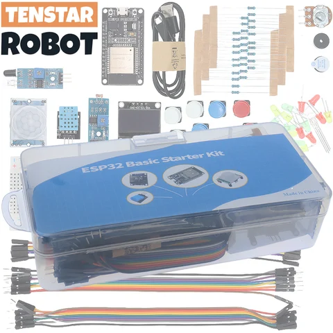 Базовый стартовый комплект для ESP32 ESP-32S WIFI, обучающий проект с обучающими материалами, комплект ESP32 с коробкой топ 10 аккумулятор для esp32 - №1