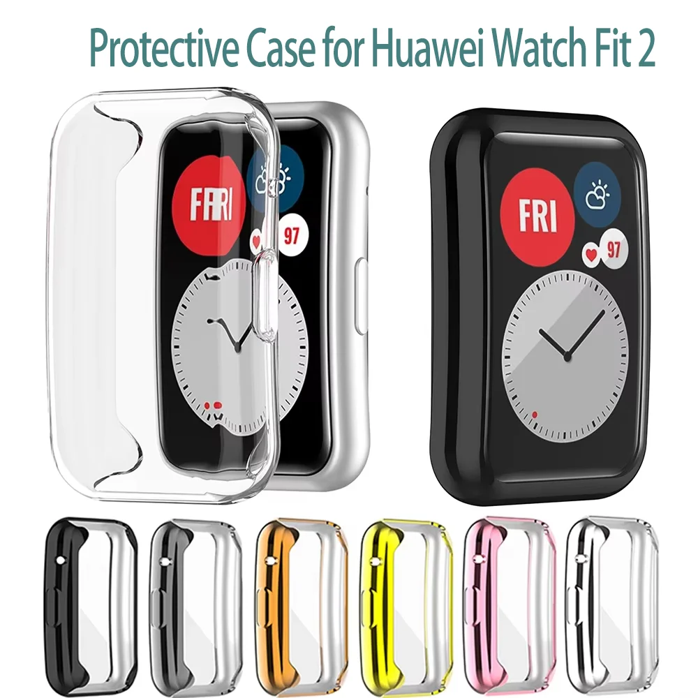 

Electroplated TPU Protective Case for Huawei Watch Fit 2 Fit2 Full Screen Protector Shell Cover