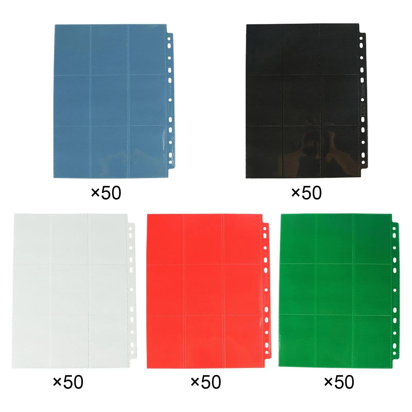 50 Pieces Game Binder, 50 900 s, Sport Card Business Card Coupon Storage Holder Trading Card Sleeves Collection