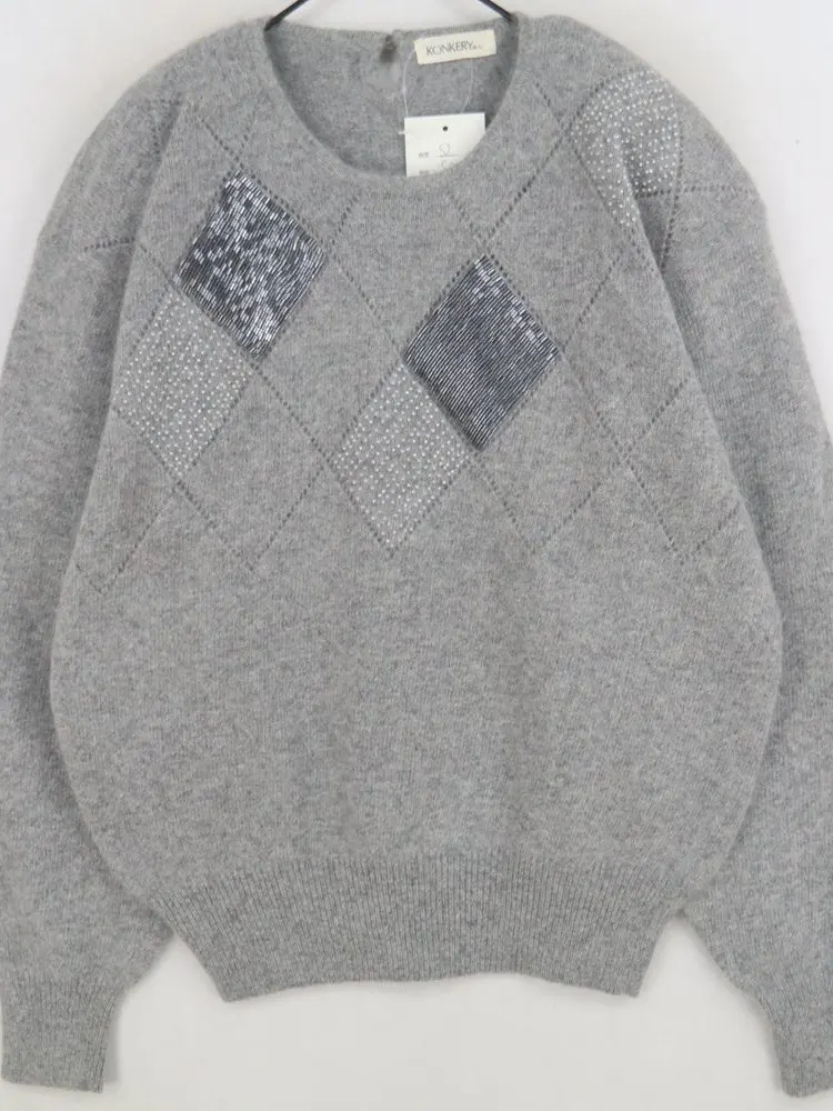 Vintage ort Women's Knitted Sweater Soft Comfortable Rabbit Fur Japanese Made Sweet Sle Loose Fit Cardigan Autumn Winter