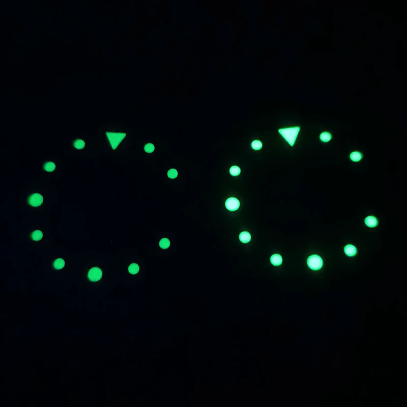 28.5mm Watch Dial Green Luminous Fit Japan NH36 7S26 7002 Movement SKX007 SKX009 Turtle Tuna Canned Watch Case Crown at 3.0/3.8