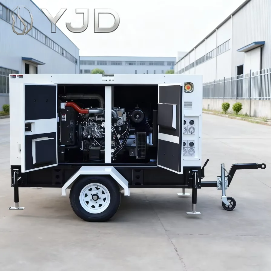 DYJD Powered for 100KVA 80KW Auto Silent Type Mobile Diesel Generator 50/60Hz 1500RPM Water Cooled Engine Stamford Alternator