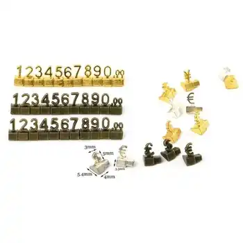 Lotto di 10 pezzi di numeri uguali, cubi dei prezzi regolabili, lettere di montaggio, espositori per gioielli, orologi, negozi, blocchi di prezzi in euro, etichette combinate 10 best sales Alla tomba - №4
