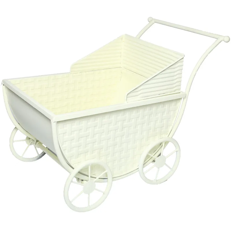 Newborn Photography Props Ins Iron Cream Posing Poser Stroller with Wheels Accessories Decoration Cart for Studio Photoshoot