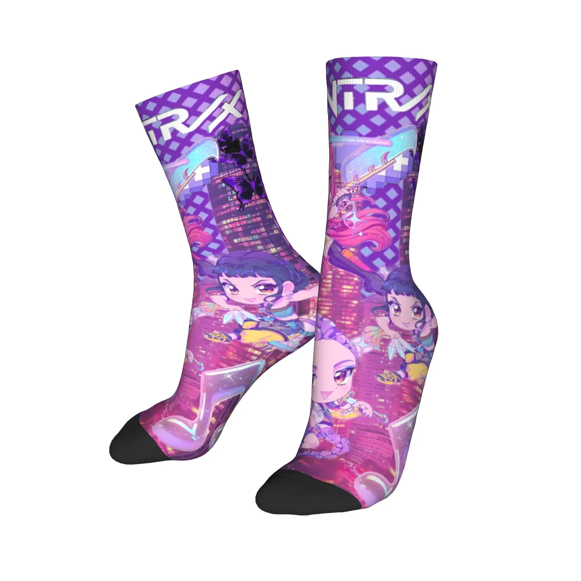 

Пользовательские праздничные носки D-Demones H-Hunteres для мужчин и женщин, теплые модные носки для музыкальных экипажей