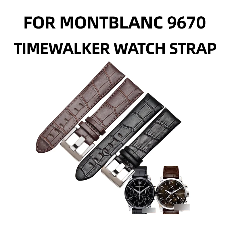 PARA MONTBLANC 9670 TIMEWALKER ALIGATOR CABELHA DE RELÓGIO