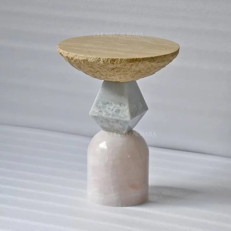 

Изготовленный на заказ натуральный мрамор травертин жадеит розовый агат приставной столик домашняя мебель гостиная журнальный столик