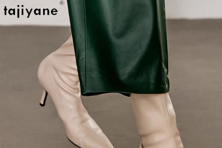 TAJIYANE 100% couche supérieure de pantalon en peau de mouton femme Style coréen en cuir véritable Baggy sarouel 2025 automne vêtements pantalons