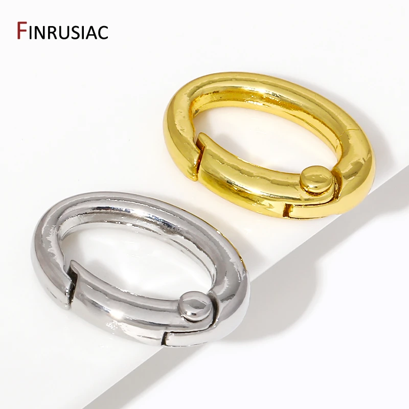 1/3/5Pcs 18K Gold Plated O Ring Spring Clasps Openable Carabiner Keychain Bag Hook Buckles Connector For DIY Jewelry Making