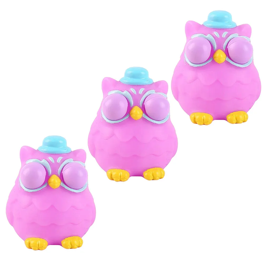 

3pcs Cartoon Owl Squeeze Lightweight Portable Fidget Sensory Anxiety Relief Decompression Novelty Funny Stretchy Gift