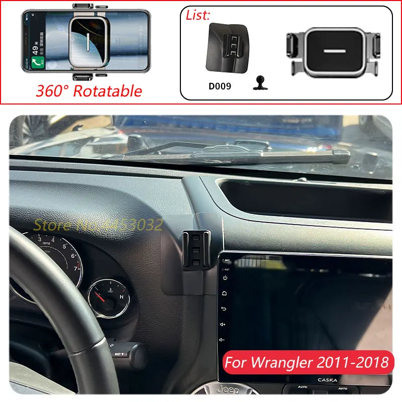 1 Suit Car Phone Holder For JEEP Wrangler 2011-2018 Air Outlet Rotatable Stand Mounts One-handed operation Bracket Accessories