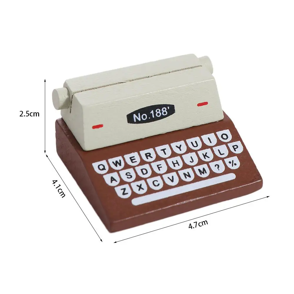 Wood Table Stand Card Holder Note Clip Memo Holder Photo Clips Holder Typewriter Shape Card Clip Desktop Ornament Stationery