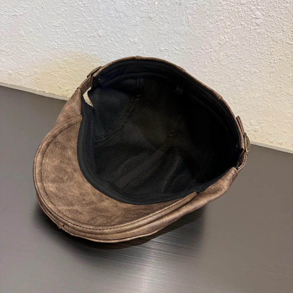 قبعة بيكر عتيقة بلغت ذروتها قبعة موزع الصحف قبعة ريترو عكسها قبعة منقار البط للرجال للجنسين الخريف