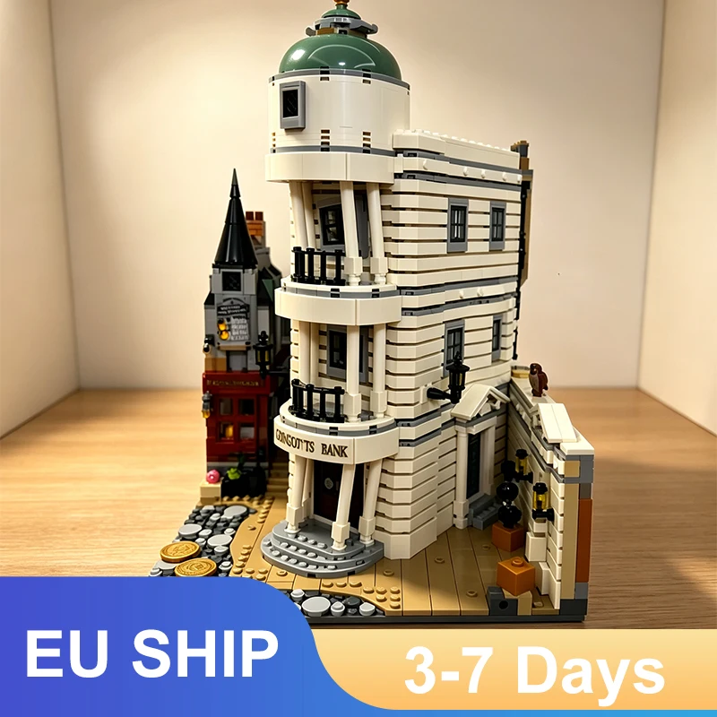 4803 Piezas Bloques de Construcción Modelo Street View, Decoración del Hogar, Juguetes de Ensamblaje del Banco Mágico, Regalo de Cumpleaños y Navidad para Niños y Adultos