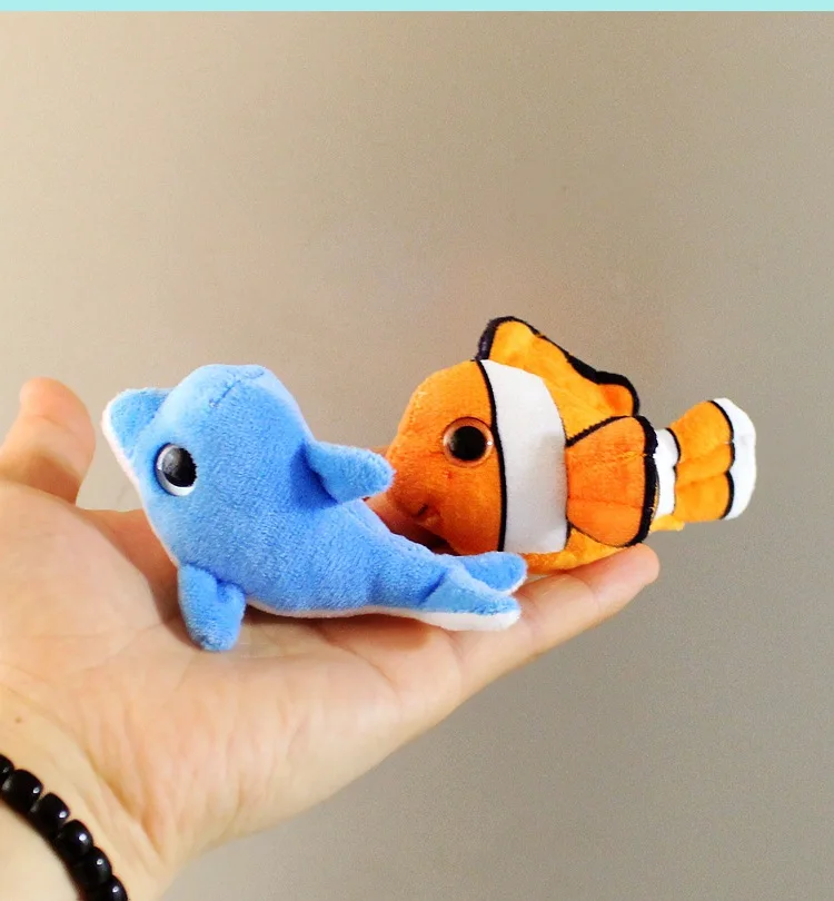 1Pc Cartoon Plush Doll Refrigerator Sticker Ocean Animal Turtle Clown Fish Lobster Dolphin Magnetic Sticker Doll Magnet Doll
