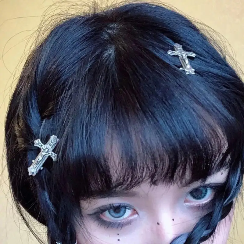 652F Jepit Rambut Logam Elegan Hiasan Kepala Jepit Rambut Punk Jepit Rambut Bar Malam Wanita