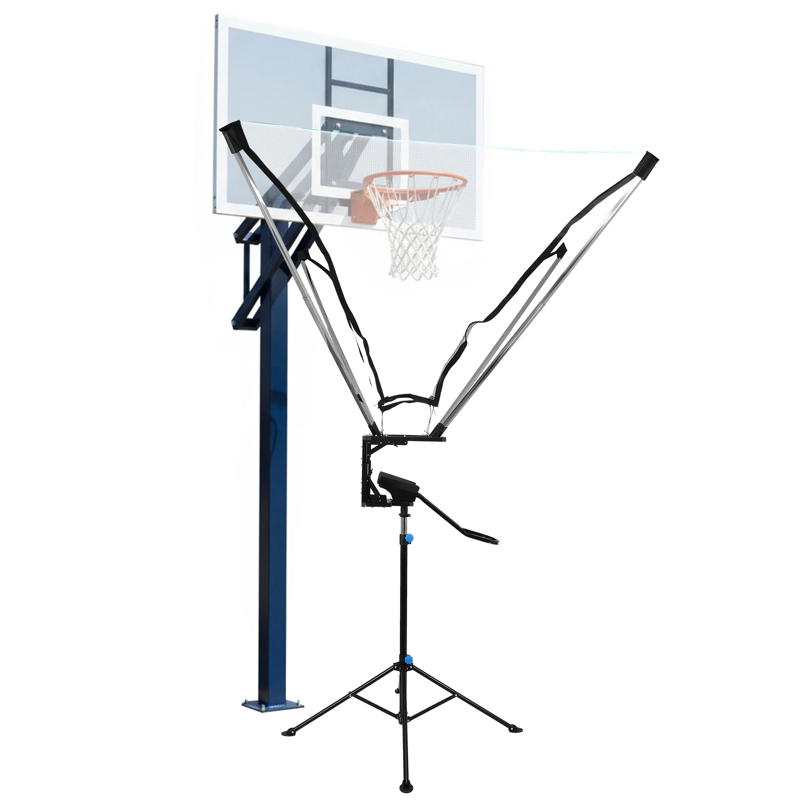 

Basketball Rebounder with 180° Rotating Track Easy Assembly Portable Shot Trainer with Net Return System for Efficient Training
