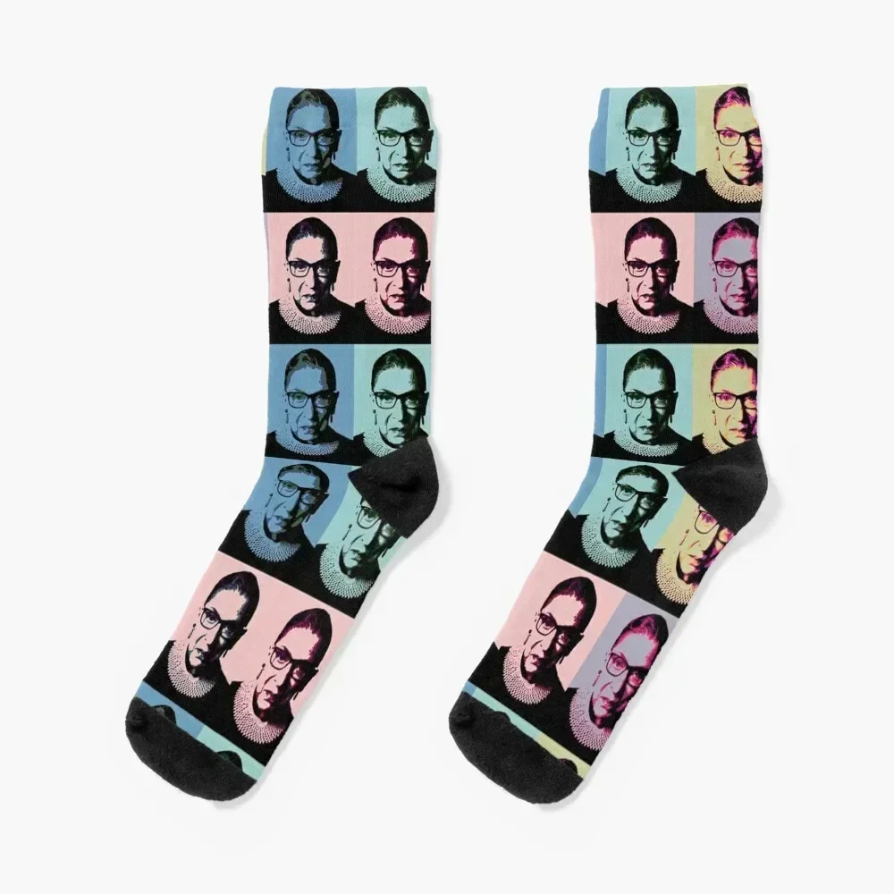 

Notorious RBG - in muted colors Socks Rugby Running sport gym Socks Women Men's winter Run Thermal man winter Man Socks Women's
