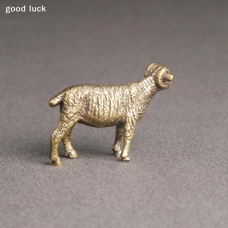 Copper Sheep Desktop Ornament Twelve Zodiac Zodiac Sheep Blessing Cultural Play Tea Pet Ornament Craft Old Bronze Ware New Deco