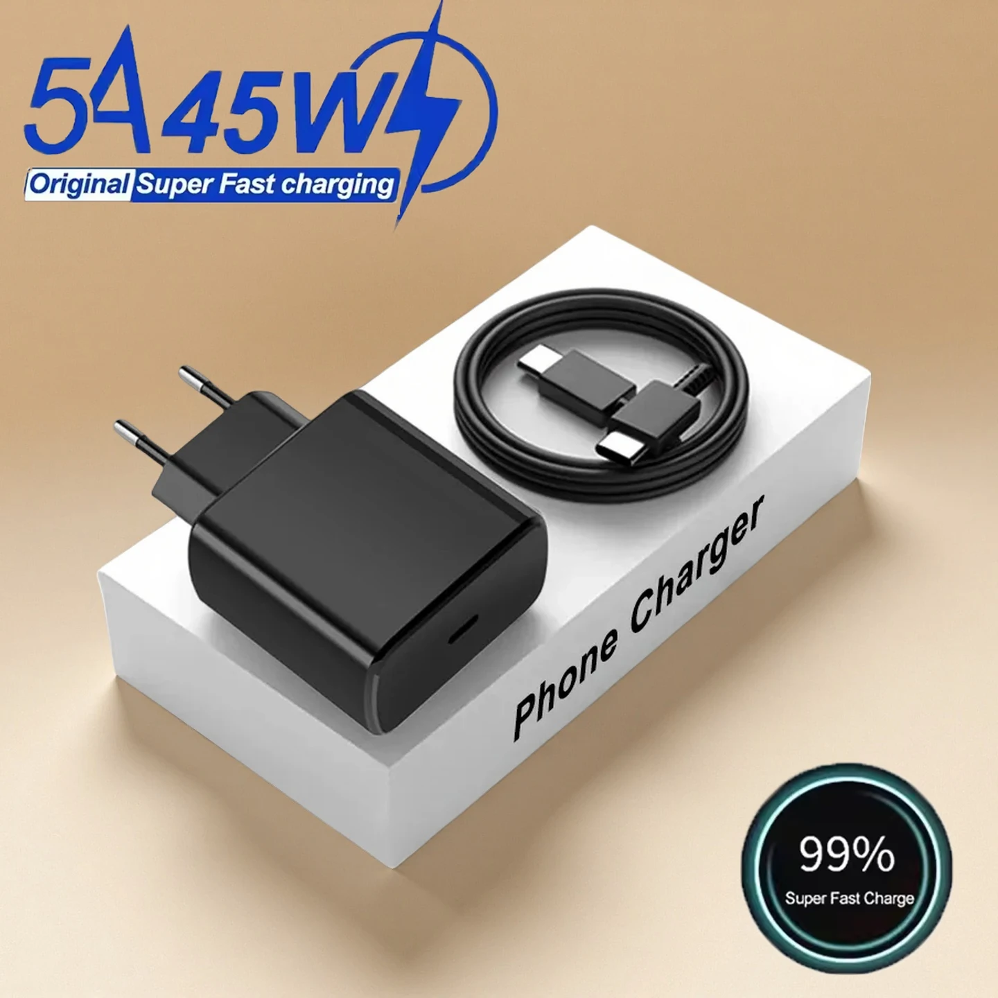 

USB C Charger PD 45W Super Fast Charger Type C Cable Quick charge for Samsung Galaxy S23 S22 Ultra Note 10 Phone Charger