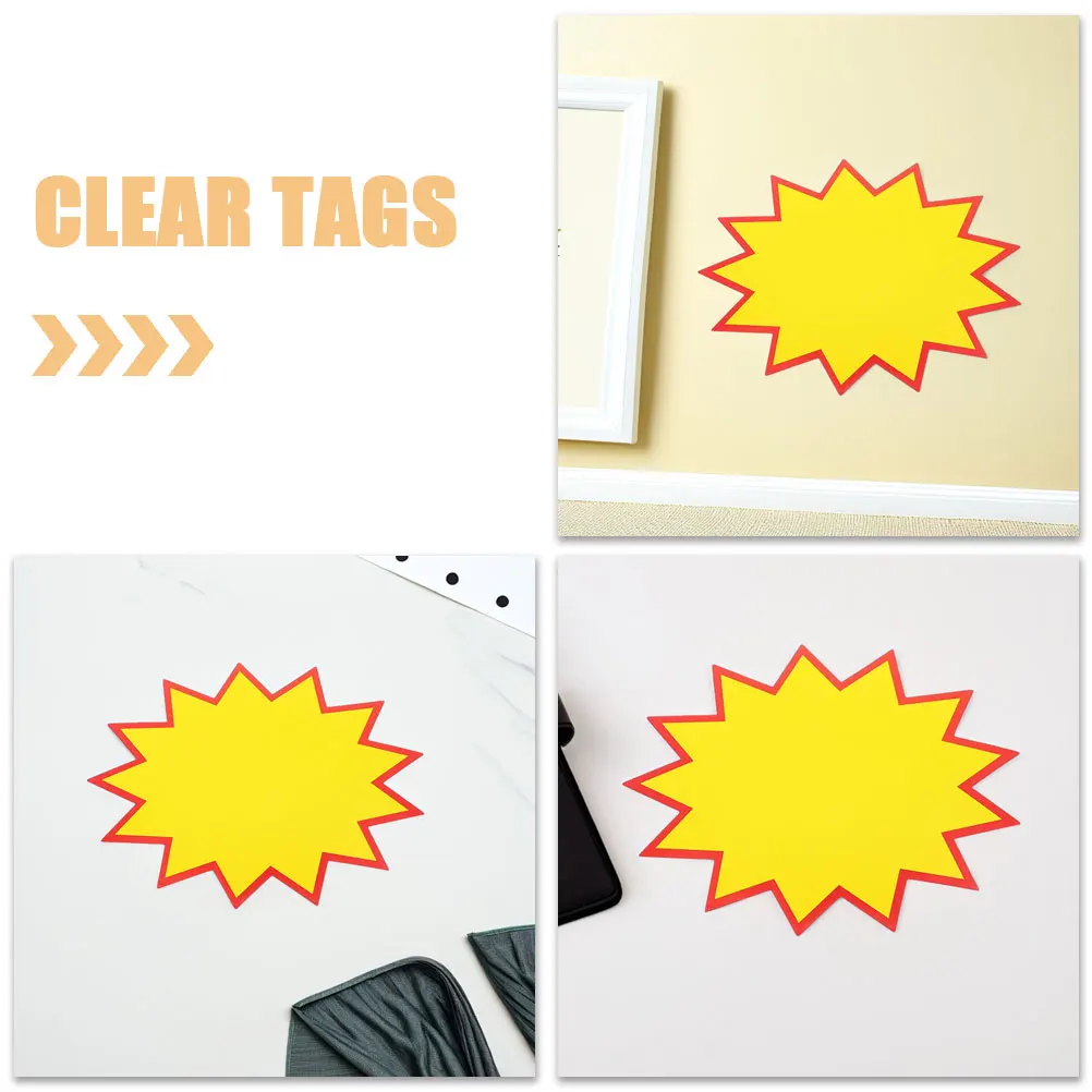 200 قطعة ملصقات انفجار السوبر ماركت فارغة ستار بيع علامات لمتجر بيع بالتجزئة عرض الأسعار لوازم التسويق انفجار ورقة علامات #5