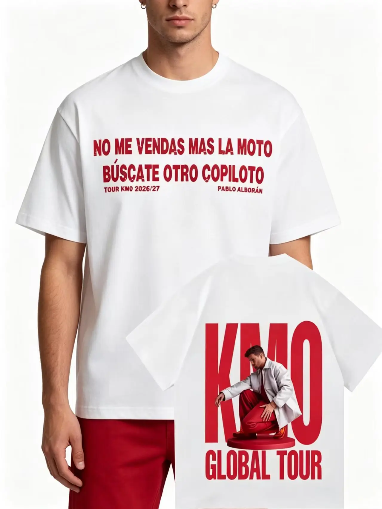 

Singer Pablo Alboran Tour 2026 Poster Double Sided Print T-shirts Men Women punk t shirt Pure Oversized Short sleeve streetwear