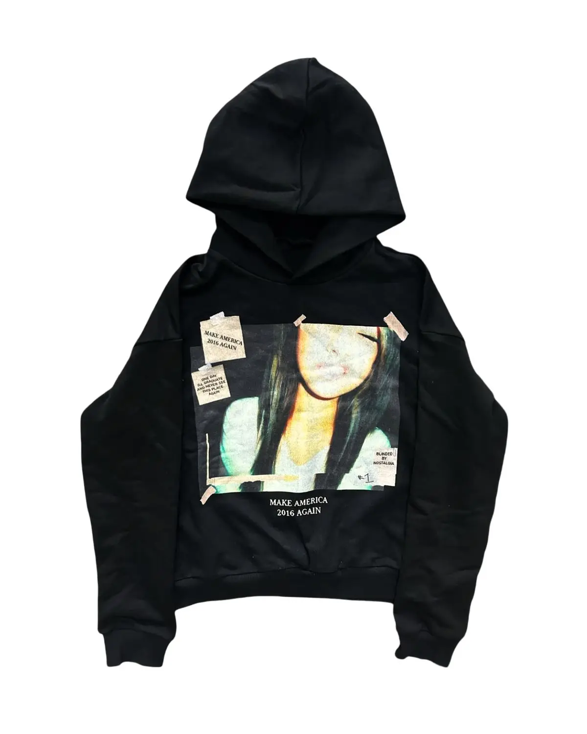 Черная толстовка с принтом персонажей для похудения, модная Harajuku, ретро, уличный рок, High Street, эстетика, осень и зима