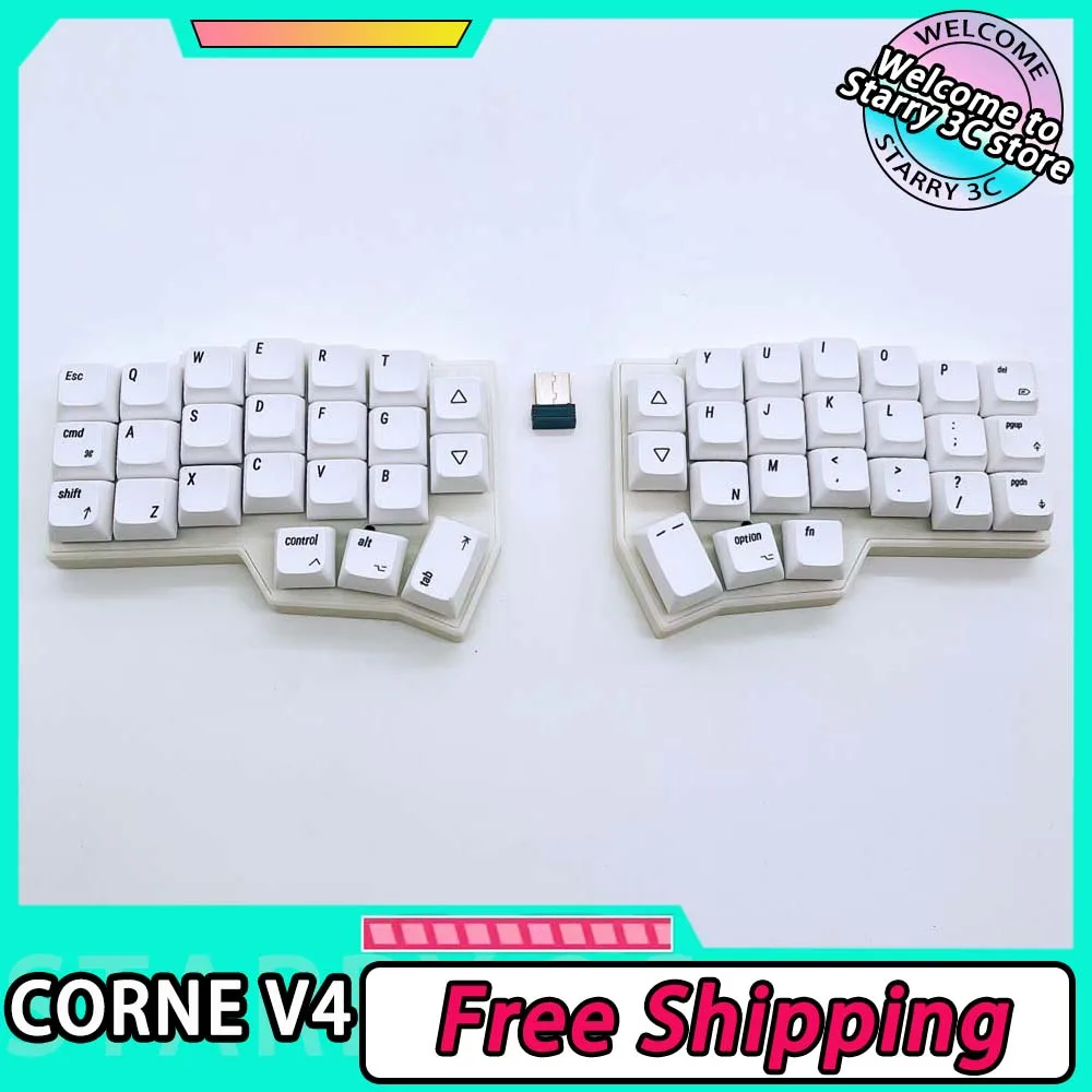 CORNE V4 2.4G Wireless Mechanical Keyboard Hot-swappable Split Ergonomic 46 key Layout Support VIAL Customize PC Gamer Accessory