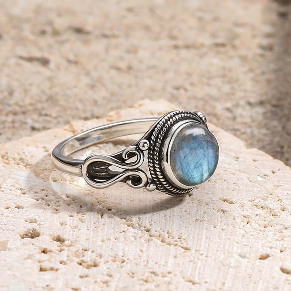 Anel vintage de prata esterlin - Turquoise Stone Ring avaliação e preço
