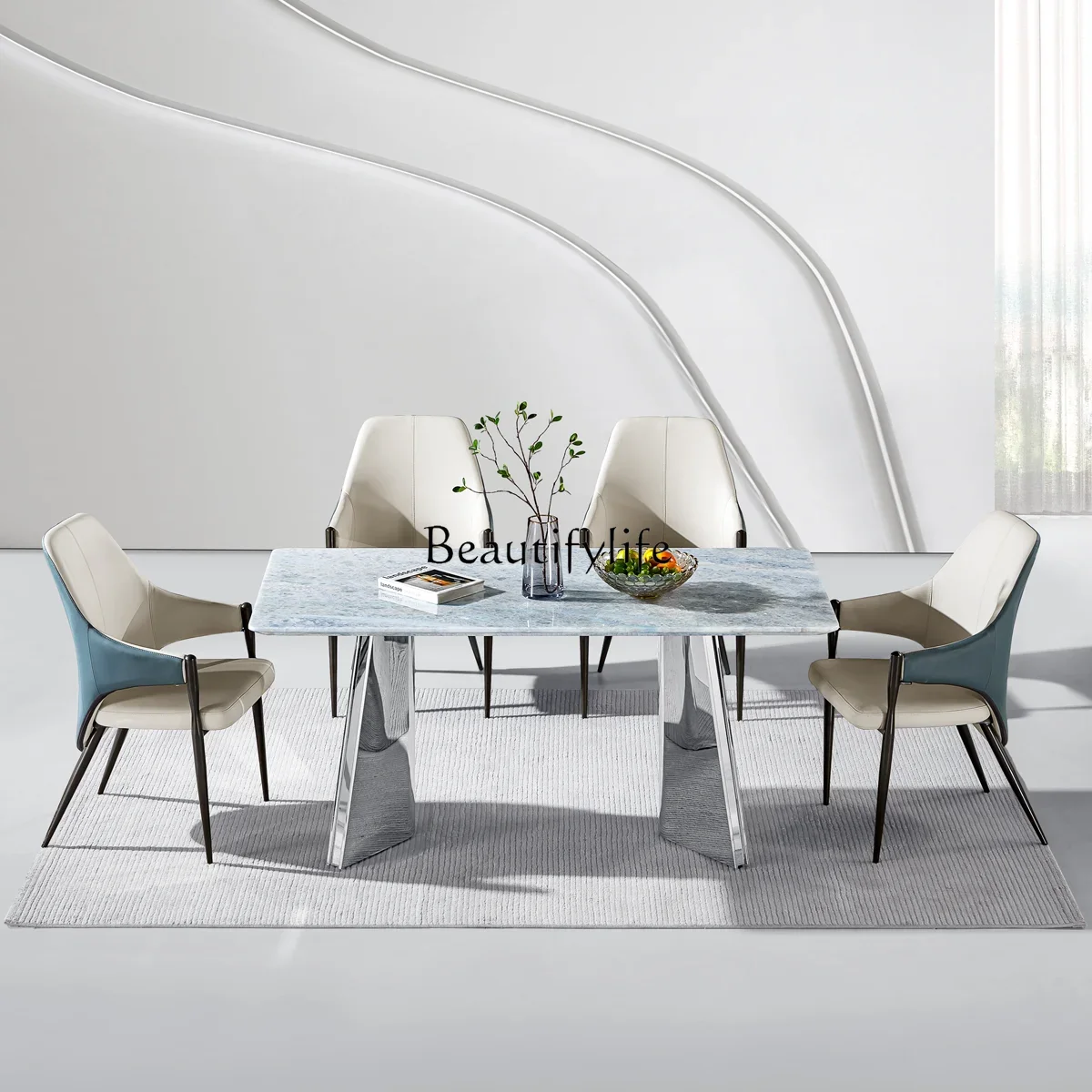 03.ld14 Marble minimalist style dining table household