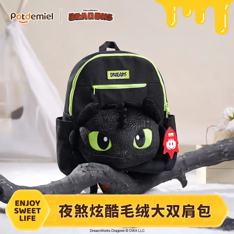 Potdemiel How To Train Your Dragon Toothless Backpack, Tim Bear School Bag, Large Capacity Student Rucksack Casual Travel Daypac