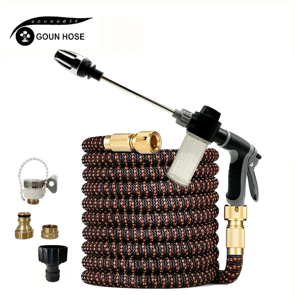 

25FT-125FT садовый шланг, расширяемые волшебные водопроводные трубы, инструменты для ежедневного полива дома и сада, водяной пистолет для чистки автомойки высокого давления ﻿