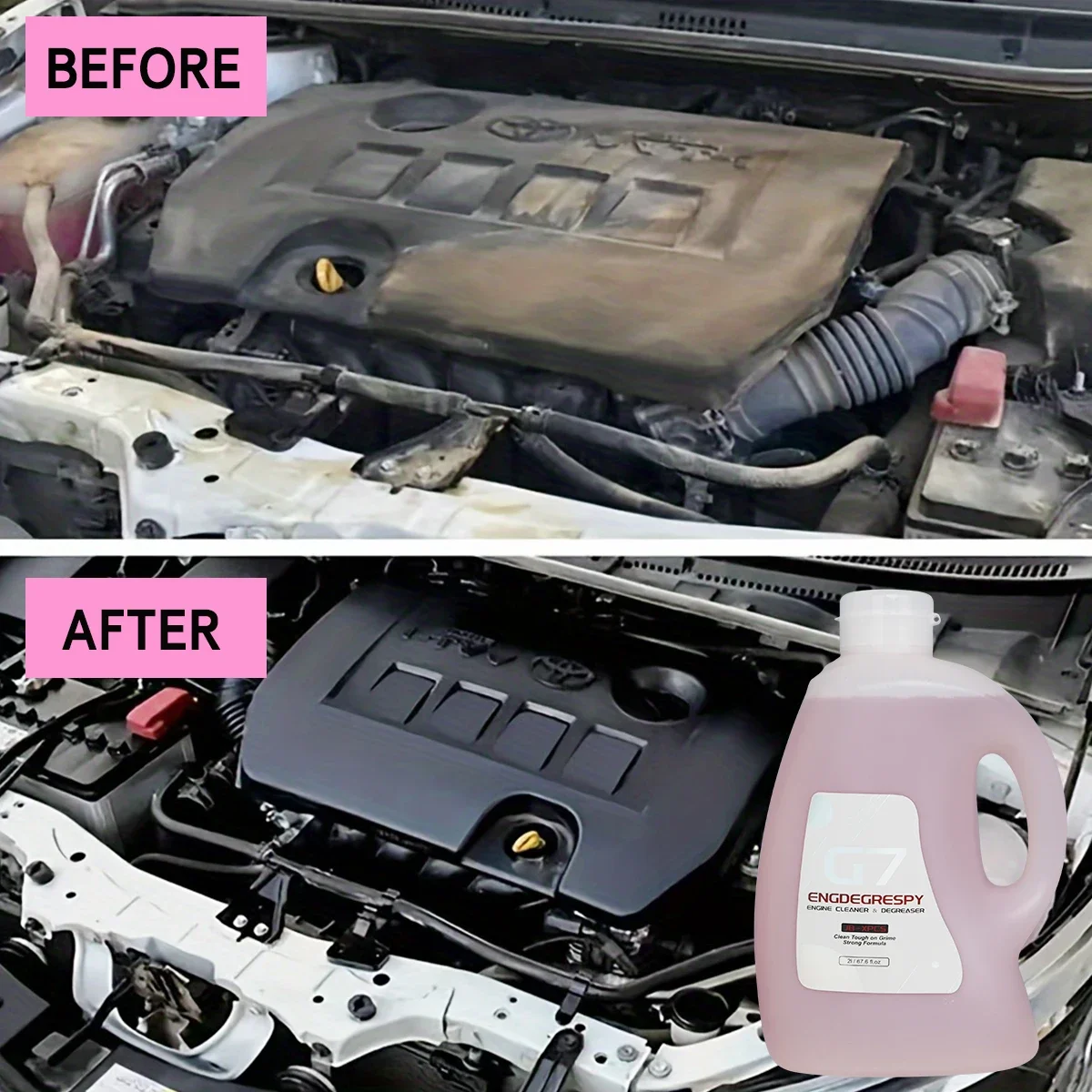 

2L Car Engine Bay Cleaner Powerful Decontamination Cleaning Strong Formula For Engine Compartment Car Cleaning Product G7