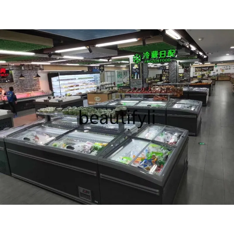 

A55 Морозольная островная морозильная камера с прямым охлаждением для пельменей, булочек и витрины Tangyuan