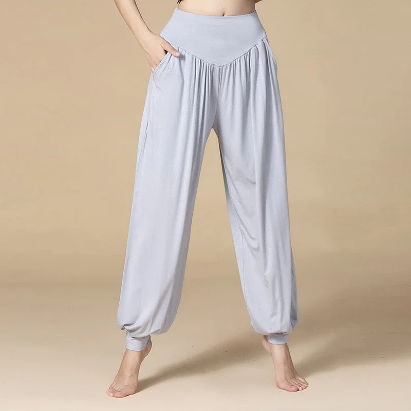 Summer Women Bloomers Modal Harem Pants Casual Sweatpants Solid Color Baggy Gym Yoga Jogging Pants Loose Dance Trousers
