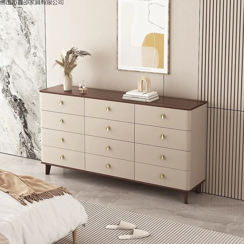 Solid wood chest living room TV cabinet bedroom bedside storage locker paint