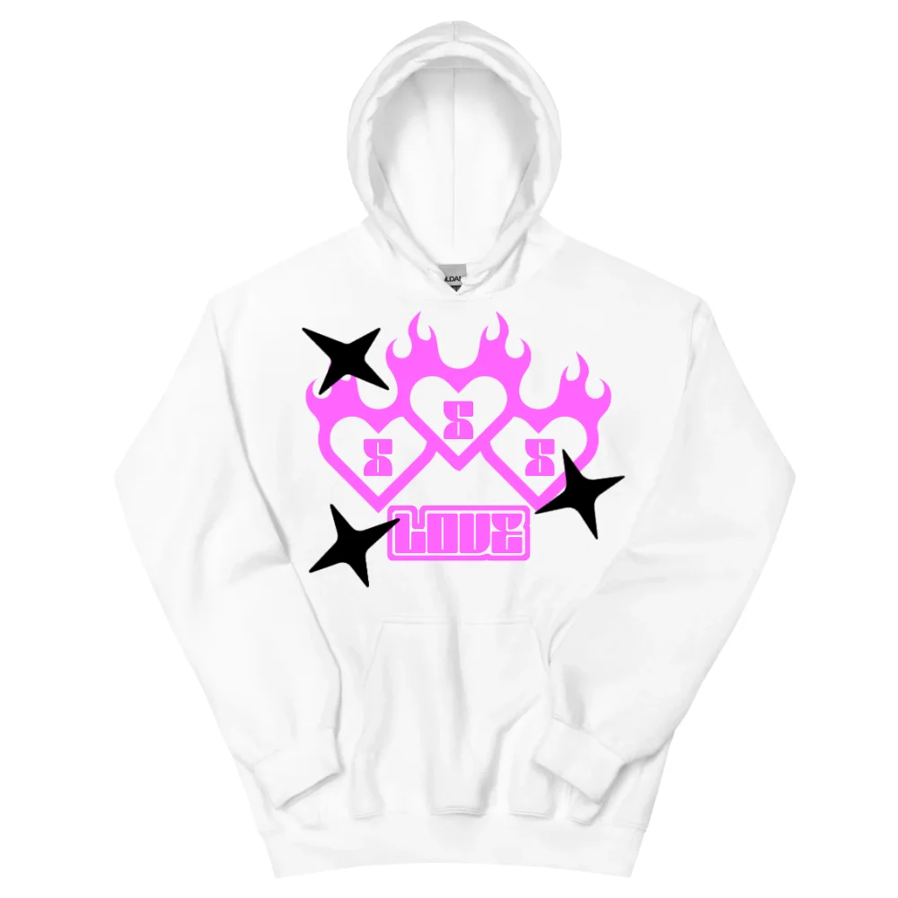 Y2k טופ מרתק 666 התאמת אהבה חולצת הודי נשים גברים סווטשירטים נורמקור מינימליסטיים בגודל גדול מקורי