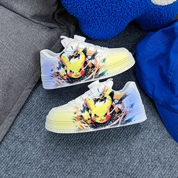 새로운 어린이 만화 포켓몬 귀여운 캐주얼 신발 여자 친구 선물을위한 부드러운 스포츠 신발 EU 크기 25-38