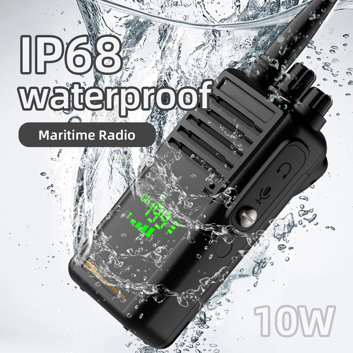 

P85 10W IP68 Waterproof VHF Marine Two Way Radio Scanner Wireless Intercom Long Range Portable Walkie Talkie