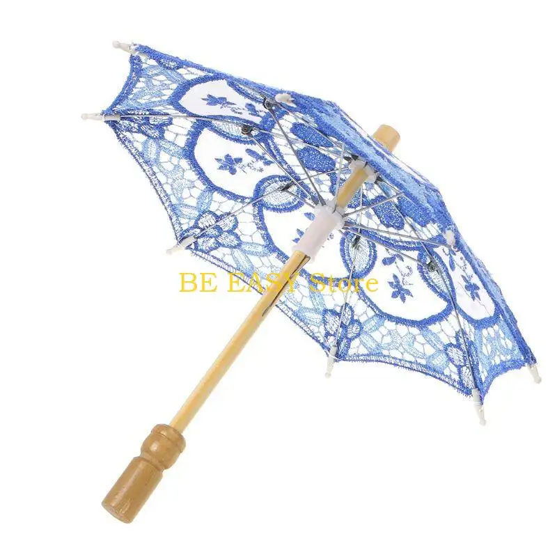 E28F 15cm Parasol Lace Umbrella Photography Bridal Wedding Party Embroidered Women Fashion Umbrella for Wedding Show Decors